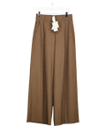 Lilysilk Brown Front-pleated Silk-wool Blend Trousers UK 6