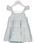 BENEDITA Blue Tiered Cotton Lace Inset Dress 3 Years