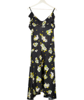 Ulrika Lundgren Black L647 Floral Asymmetrical Midi Dress UK M