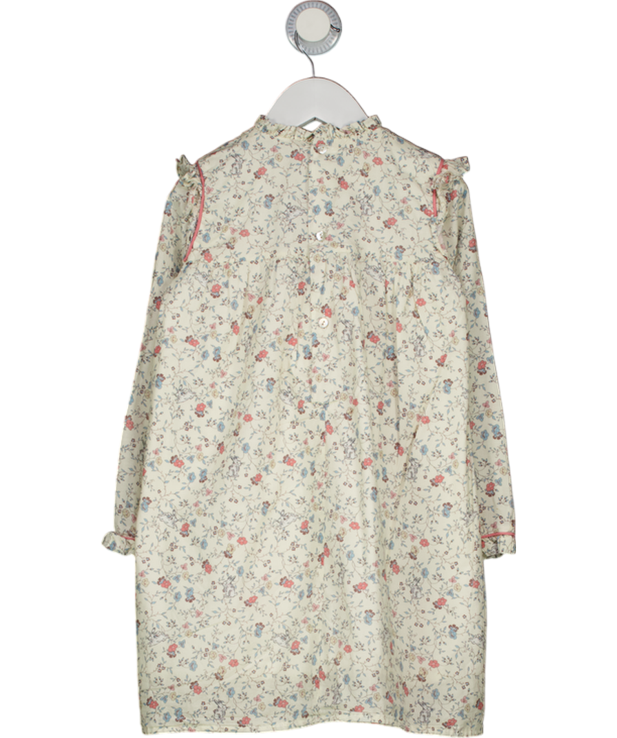 LA COQUETA Cream Long Sleeve Floral Dress 6 Years