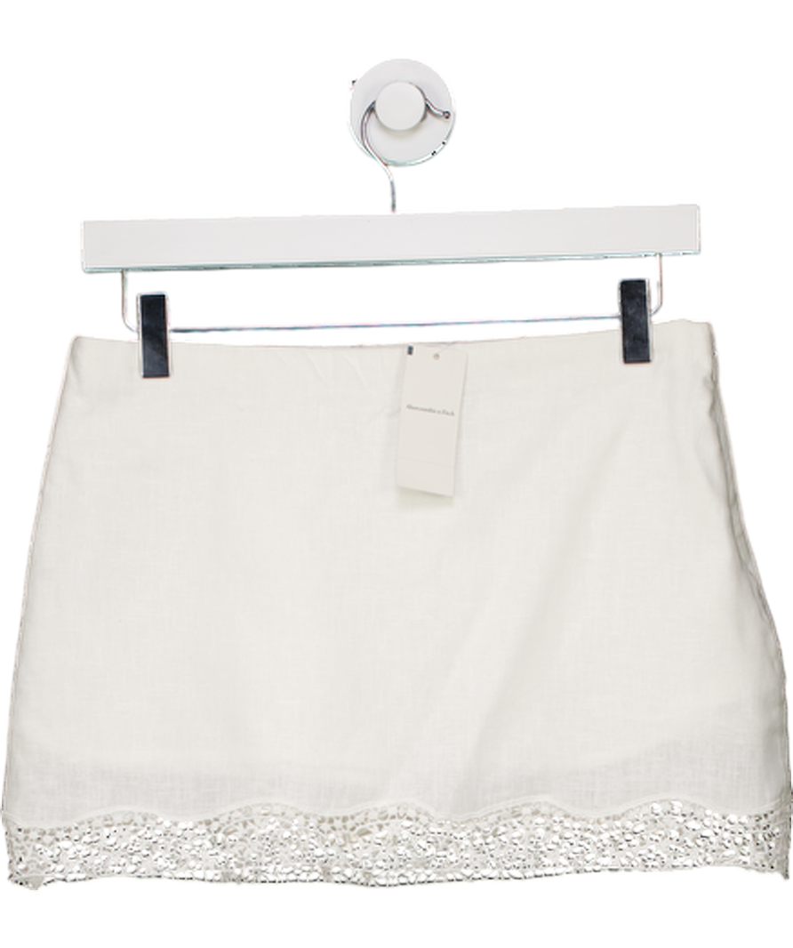 Abercrombie & Fitch White Scarlett Mini Skort Mid Rise UK XS