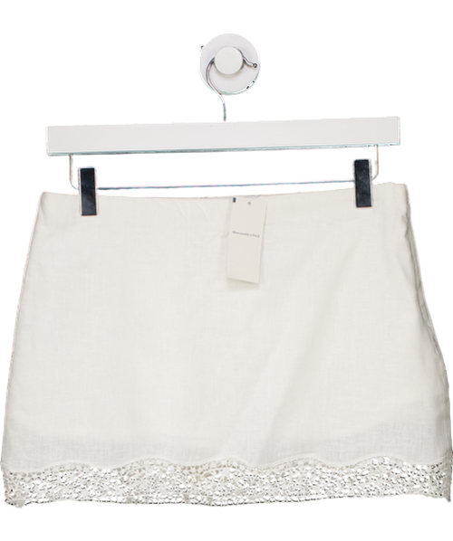 Abercrombie & Fitch White Scarlett Mini Skort Mid Rise UK XS