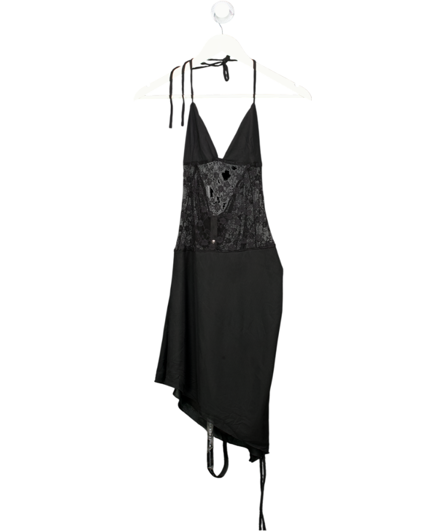 White Fox Black Who Is She Halter Mini Dress UK M
