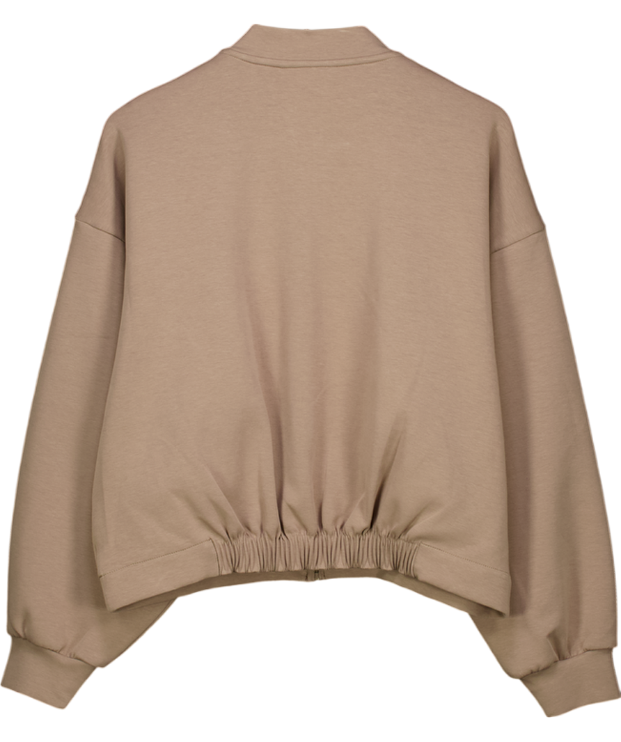 Lounge Underwear Beige Neoprene Bomber Jacket UK M