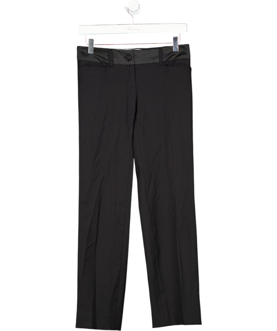 D&G DOLCE & GABBANA Black Fine Wool Blend Satin Side Stripe Tux Trousers It40 W26
