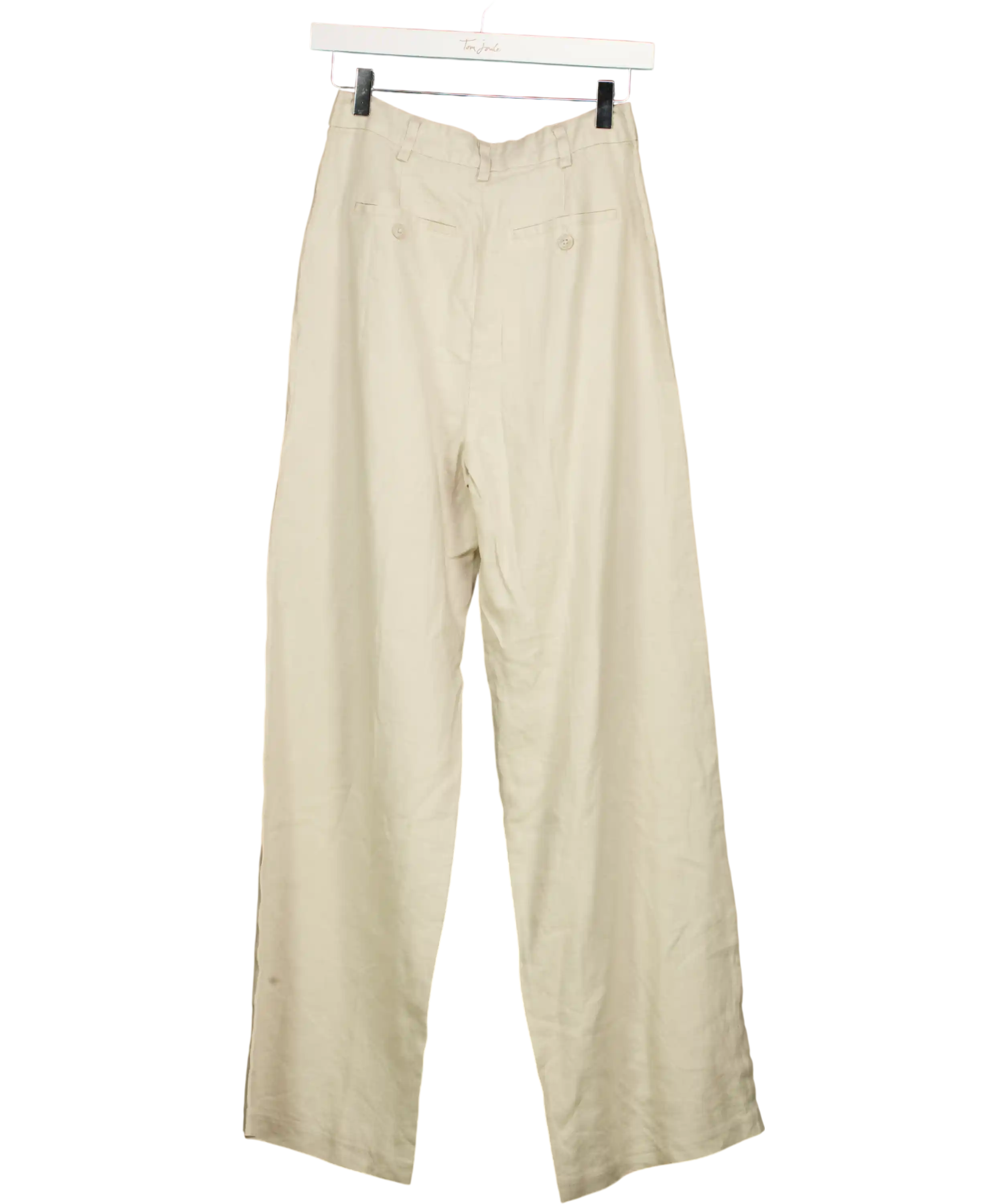 NA-KD Beige Linen Wide Leg Trousers Size Eu 36 UK 8
