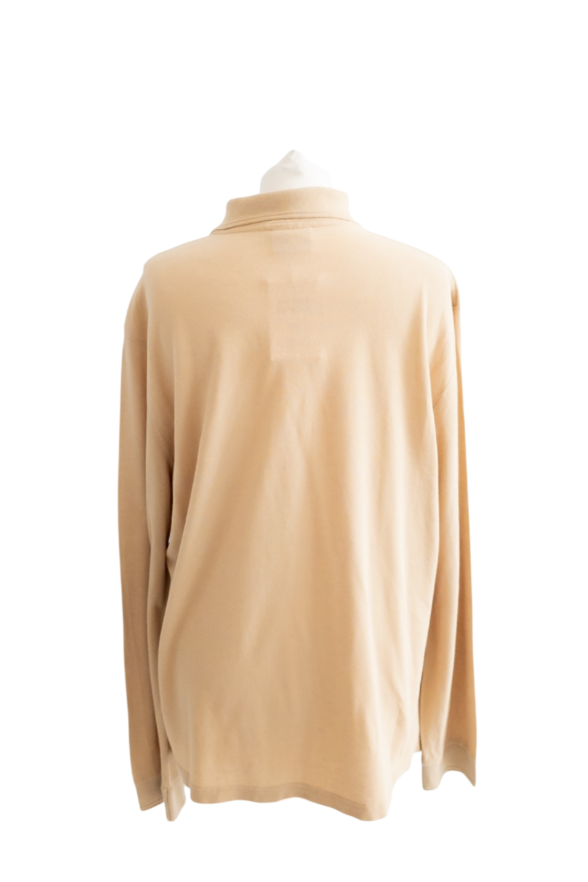 Lacoste Beige Classic Fit Long Sleeved Polo Shirt UK L