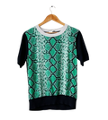Sandro Green Silk / Cotton & Cashmere snake-printUK 6
