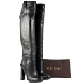 GUCCI Black Leather Lifford Knee-length Boots UK 8 EU 41