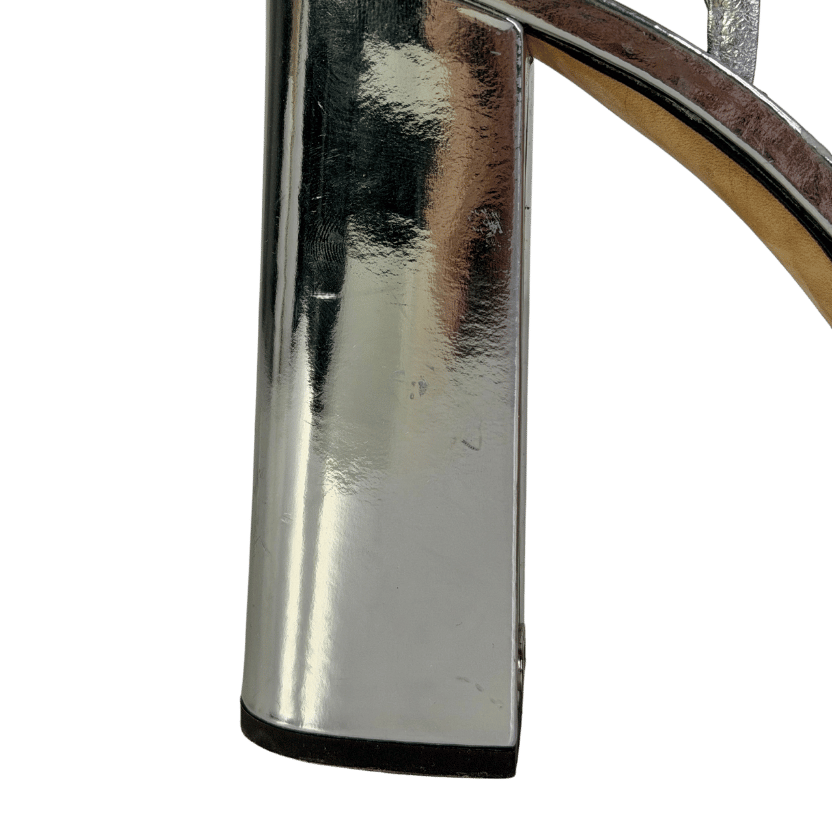 Giuseppe Zanotti Silver Flavienne Mirrored-leather Platform Sandals UK 8 EU 41 👠