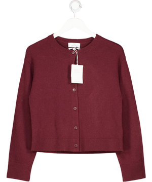 & Other Stories Red Boxy Merino Wool Cardigan UK S