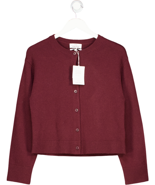 & Other Stories Red Boxy Merino Wool Cardigan UK S