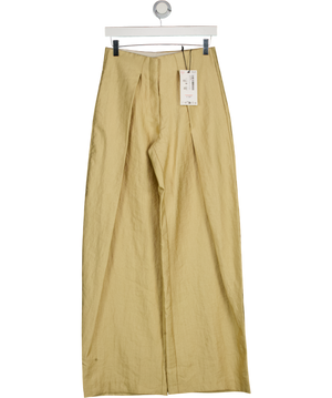 ZARA Metallic Wide-leg Pleated Trousers Zw Collection UK XS