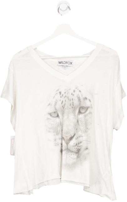 wildfox White Lion Printed T Shirt UK L