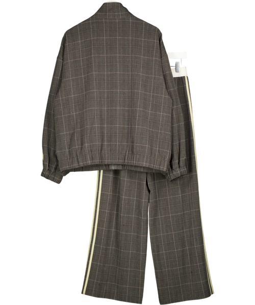 ADIDAS Originals X Asos Oversized Jacket  (uk M) & Tailored Track Pants (uk S) Grey Check UK S/M
