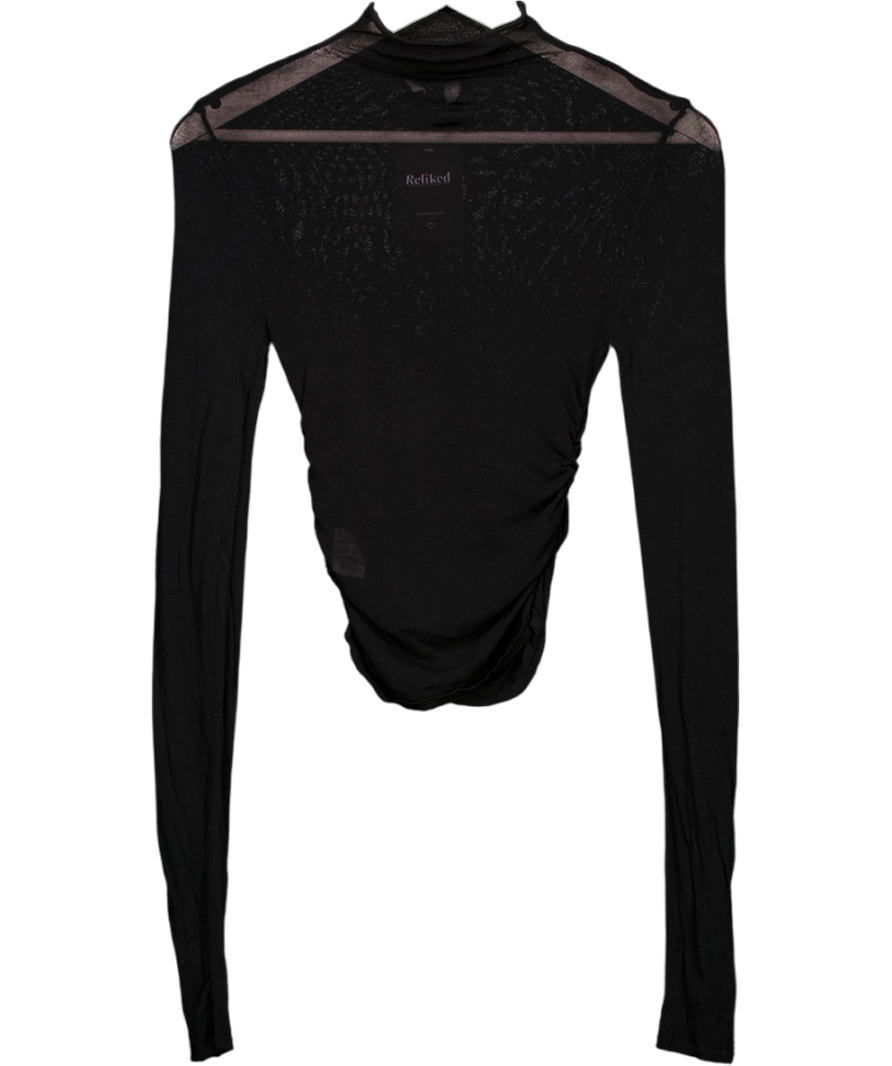 DISSH Black Sheer Knit Long Sleeve Top UK S
