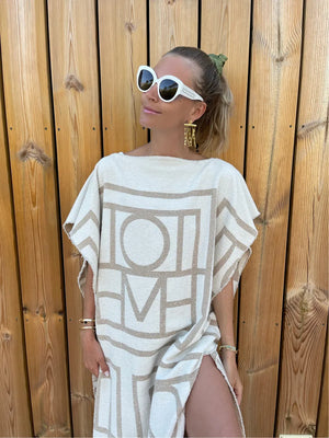 Totême Monogram Jacquard Beach Dress Sand Beige One Size