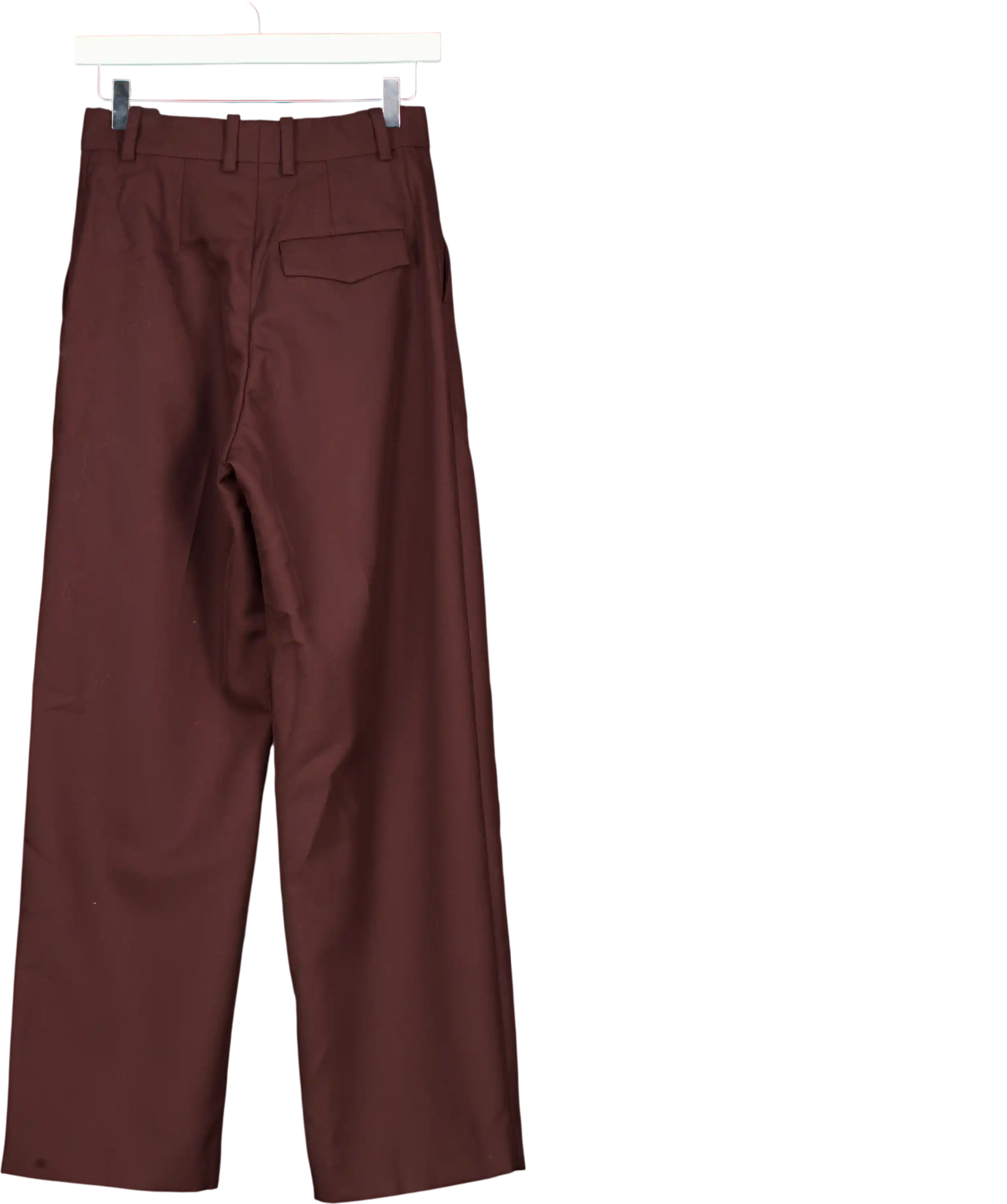 ARKET Burgundy High-waist Pleated Trousers UK 6