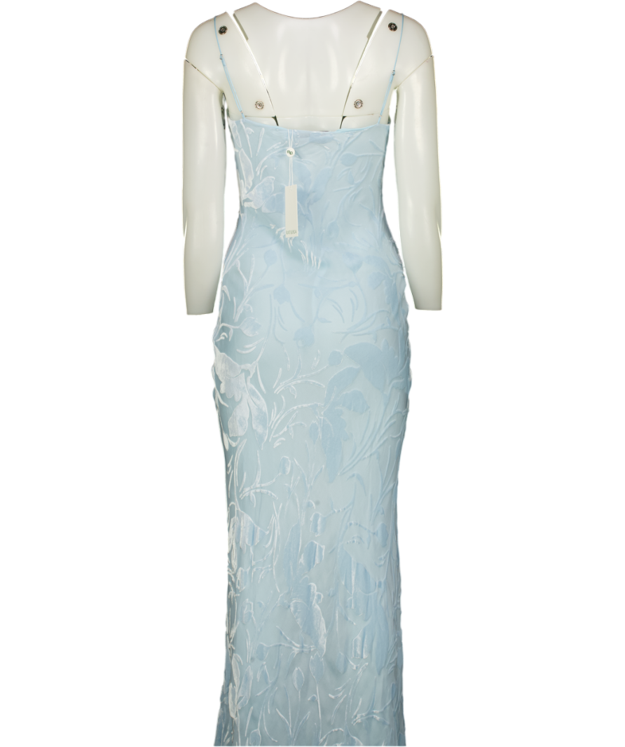 RAT & BOA Baby Blue Inaya Devore-print Woven Maxi Dress UK S