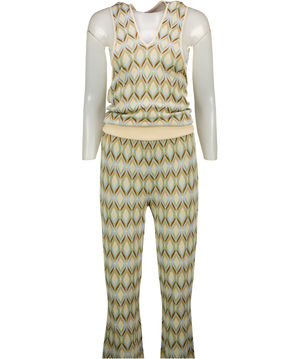 MISA Los Angeles Multicoloured Knit Wide Leg  Roura Trousers And Halter Top UK S/M