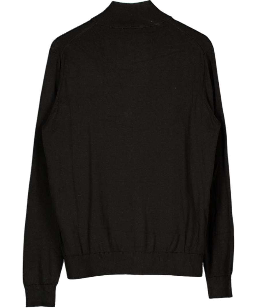 Icon Amsterdam Black The Santoni Quarter Zip Sweater UK M