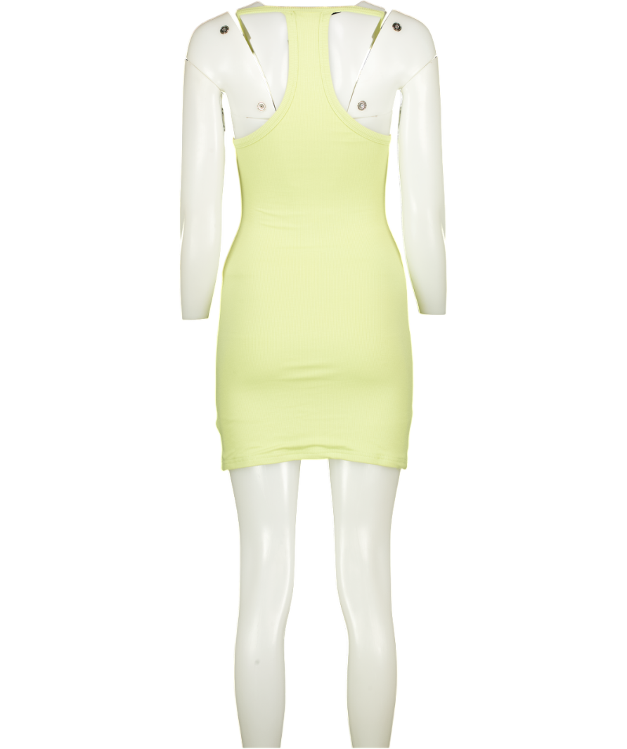 WHITE FOX Lime Green Ribbed Racer Back Mini Dress UK S