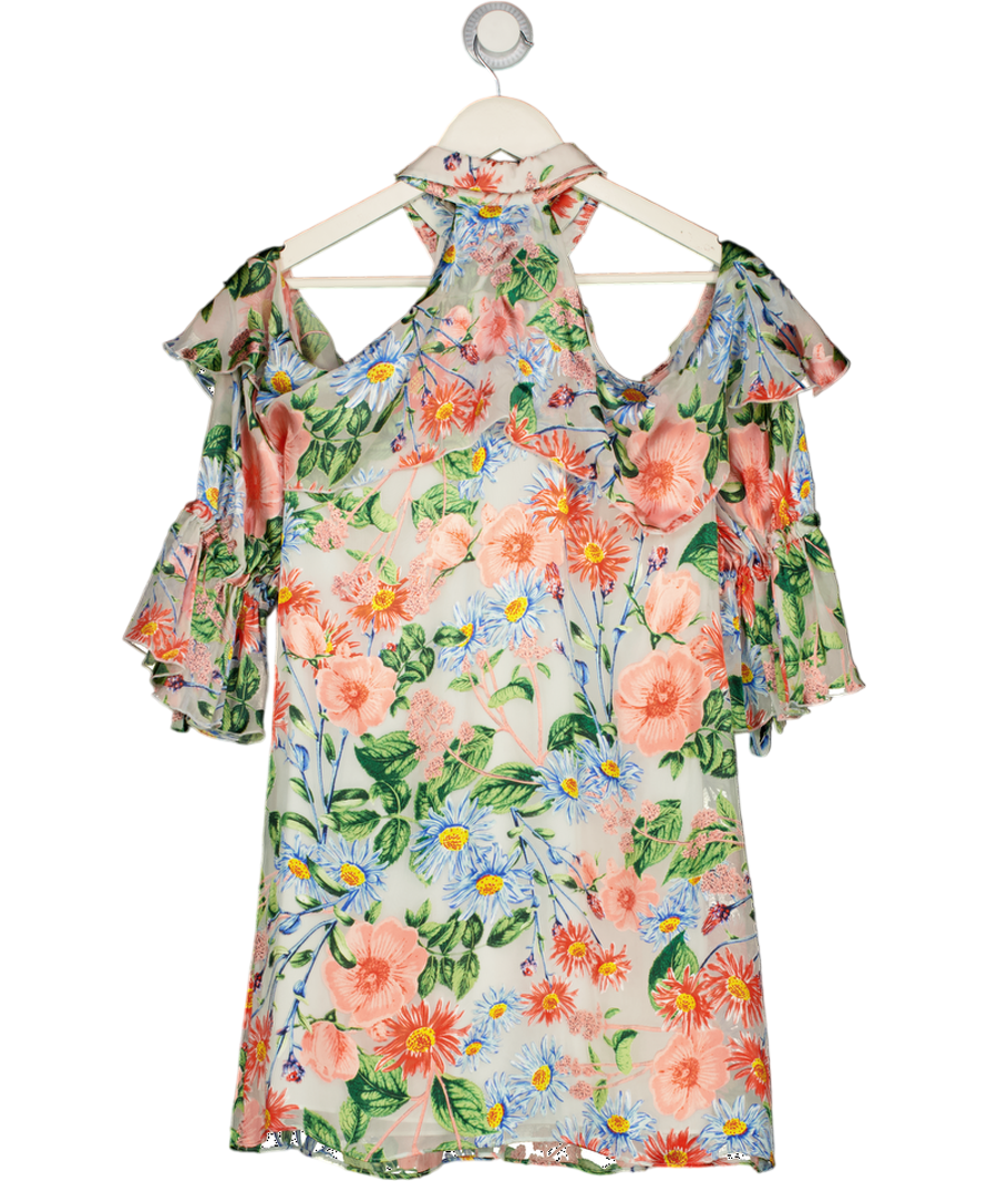 ALICE + OLIVIA Multicoloured Blayne Cold-shoulder Floral-print Fil Coupé Mini Dress UK XS