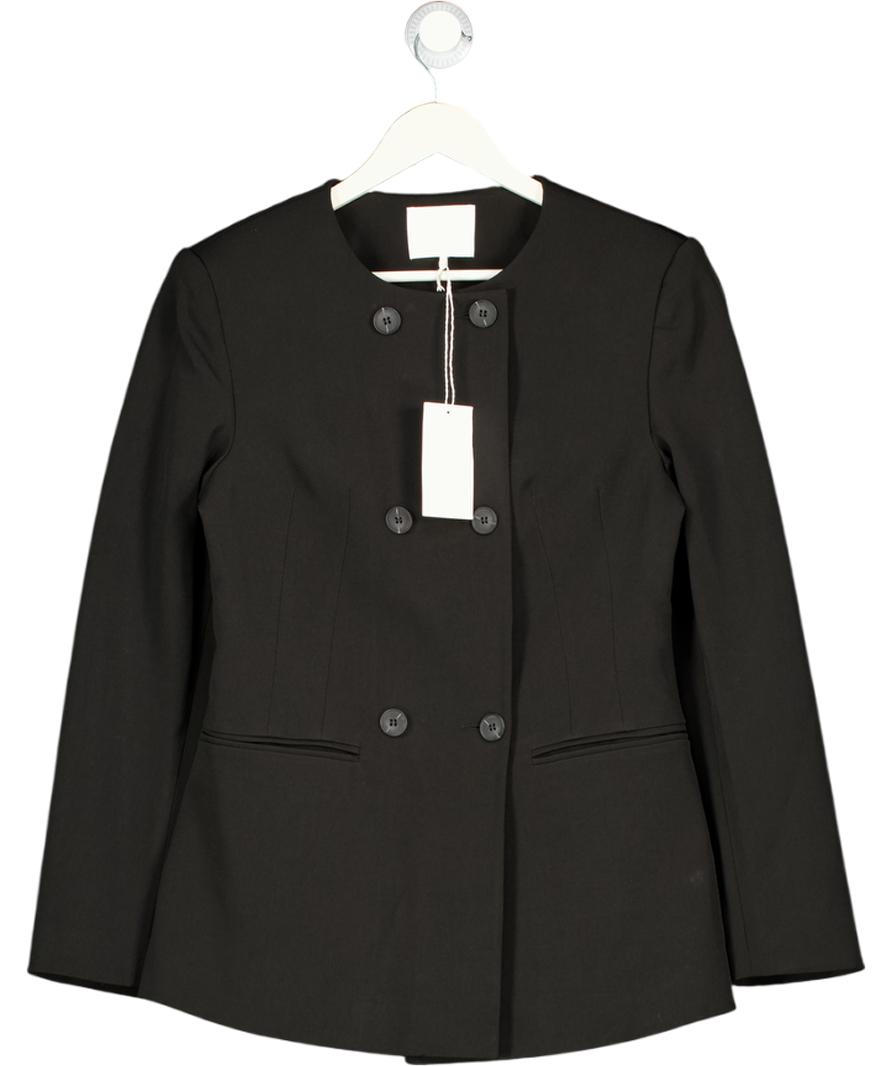 NA-KD Black Fitted Double Buttoned Blazer UK 8