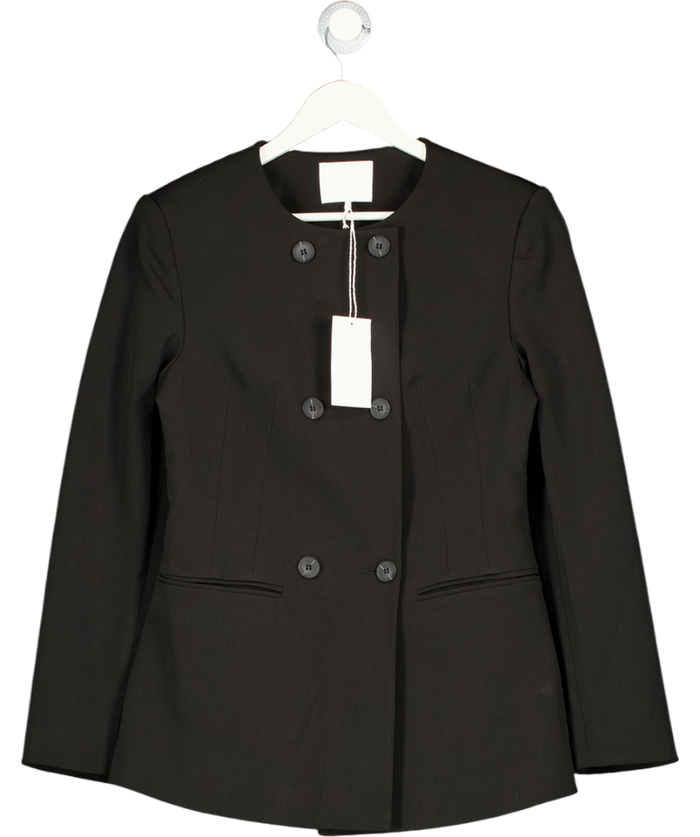 NA-KD Black Fitted Double Buttoned Blazer UK 8