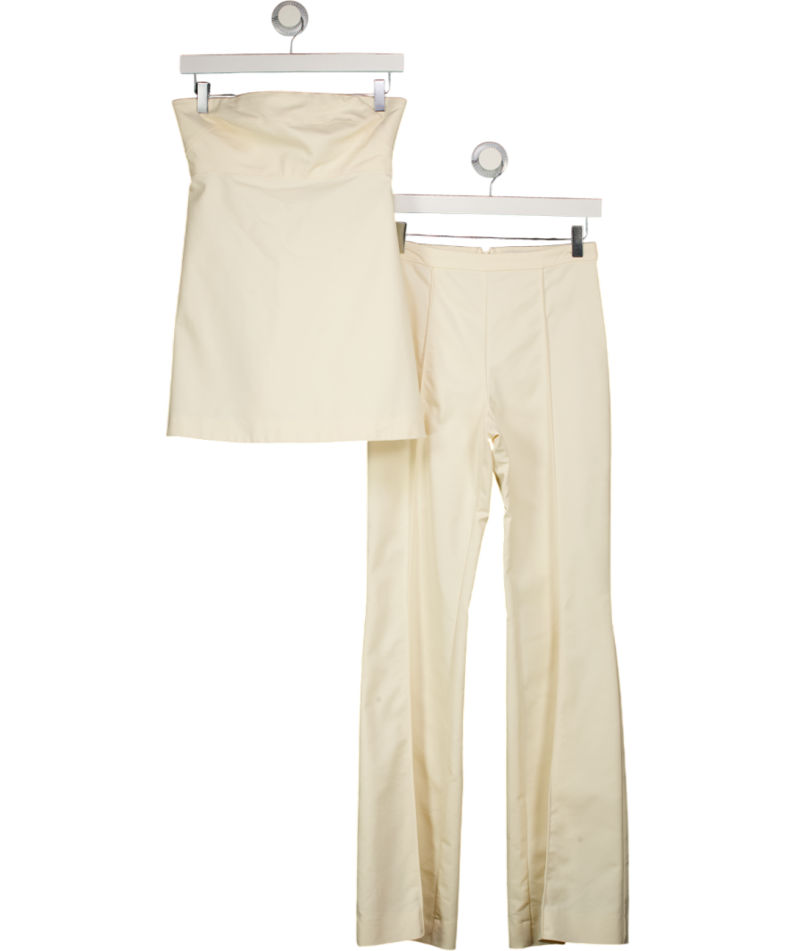 SHONA JOY 2-piece Cream Lani Strapless Top / Dress & Bootcut Trouser Set UK 8