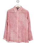 lipsy london Pink Sheer Animal Print Blouse UK 12