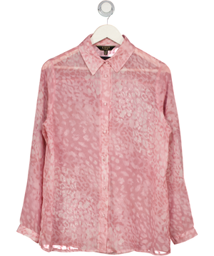 lipsy london Pink Sheer Animal Print Blouse UK 12