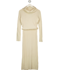 ALICE + OLIVIA Cream Ribbed Knit Cashmere / Wool Blend Maxi Dress UK M