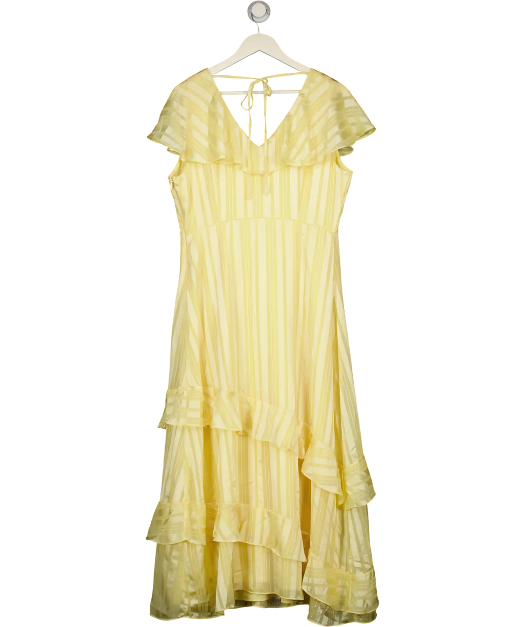 dorothy perkins Dp Luxe Cape Ruffle Midi Dress Yellow UK 14