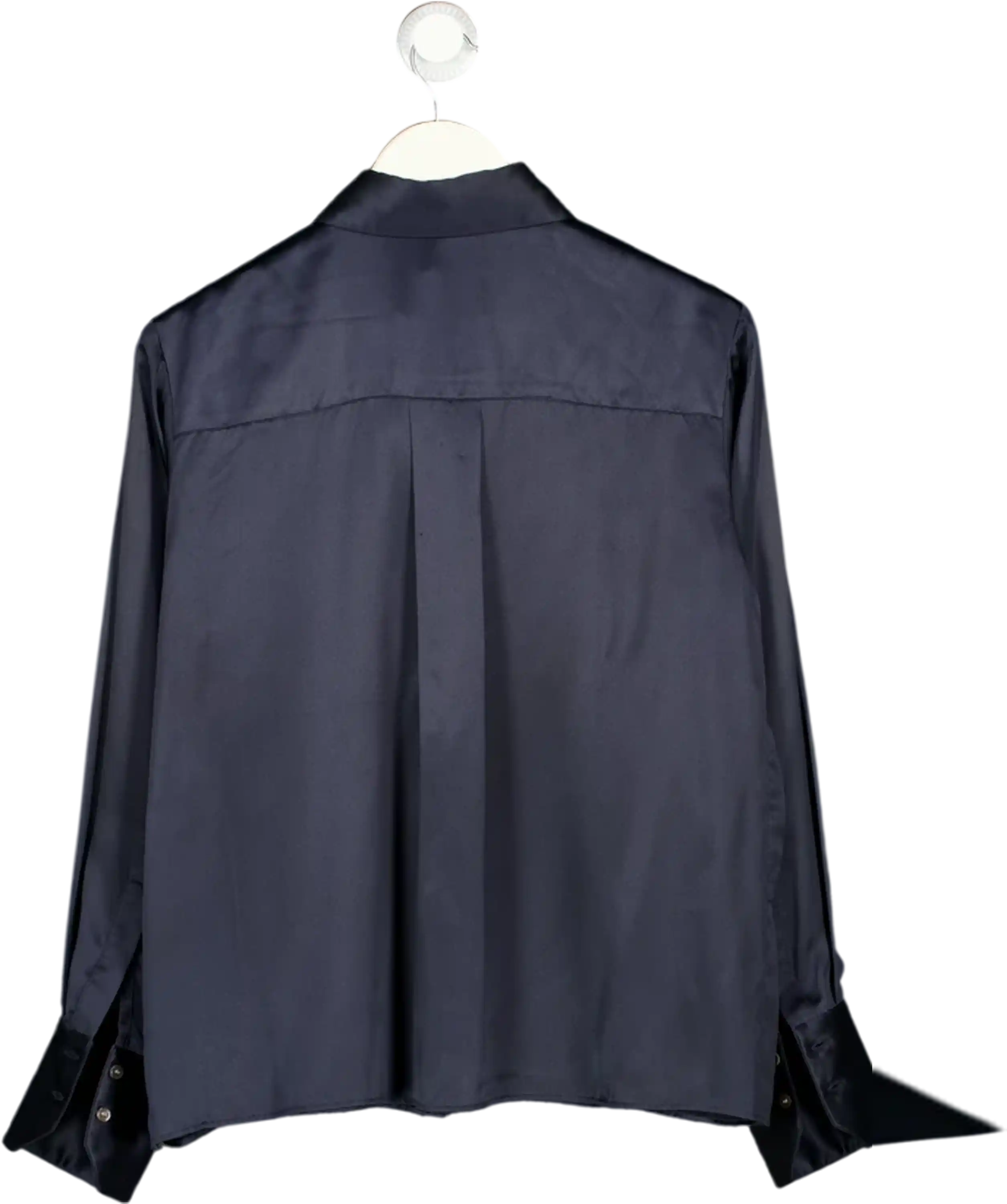 TWP Navy Blue  Joey Silk Button-front Shirt UK S