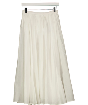 DISSH White Linen &  Cotton Midi Skirt UK 8