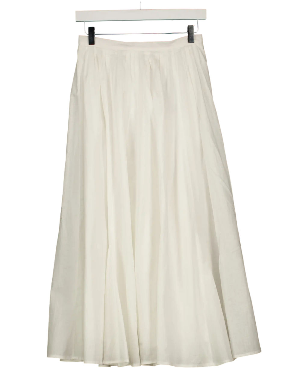 DISSH White Linen &  Cotton Midi Skirt UK 8