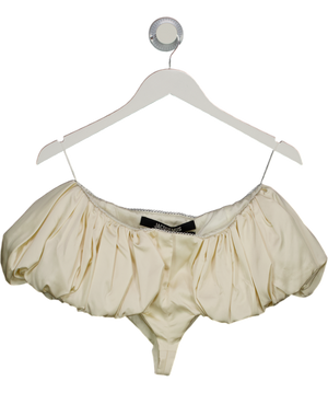 JACQUEMUS Cream Le Short Chouchou Satin Puffball Micro Shorts Fr38 UK 10