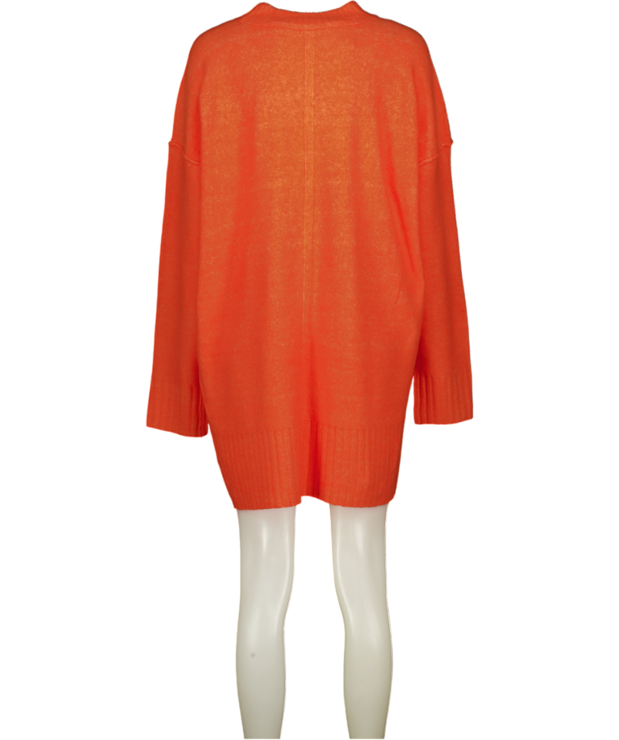 FREE PEOPLE Jumper - Orange Supersoft Wool Blend Oversize UK M