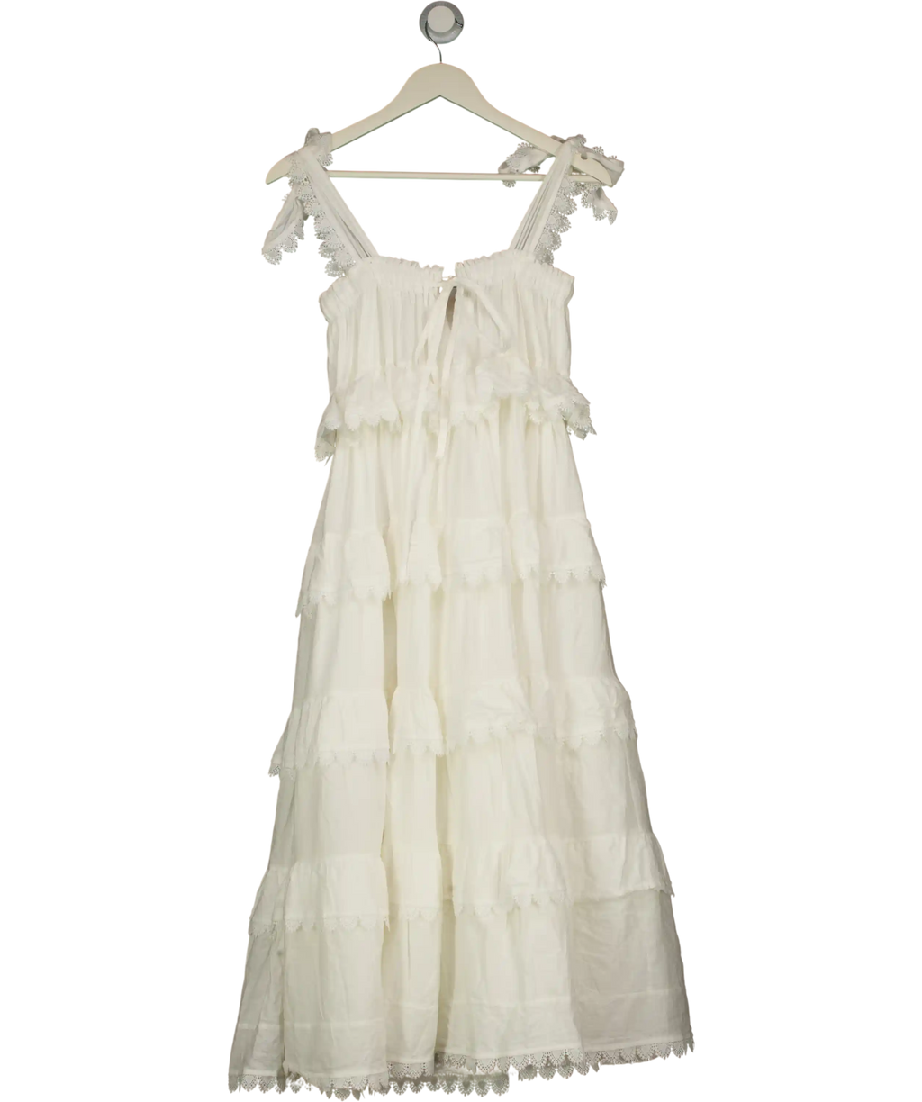 ALB ANNE LOUISE BOUTIQUE White Phi Phi Heart Smock Dress One Size