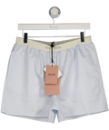 MIU MIU Blue & White Striped Logo Waistband Shorts With Pockets Sz2 UK M