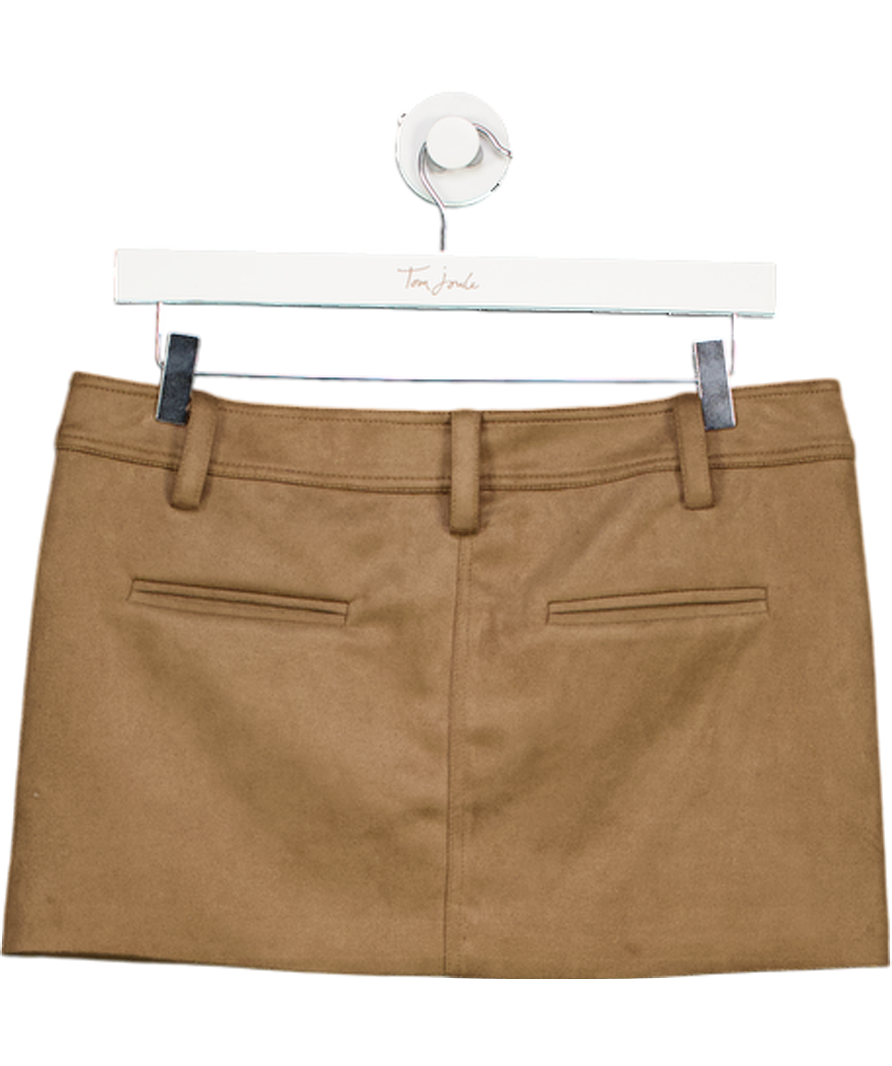 PROBLEM BRAND? -Tan Jayde Brown Faux Suede Mini Skirt UK 10