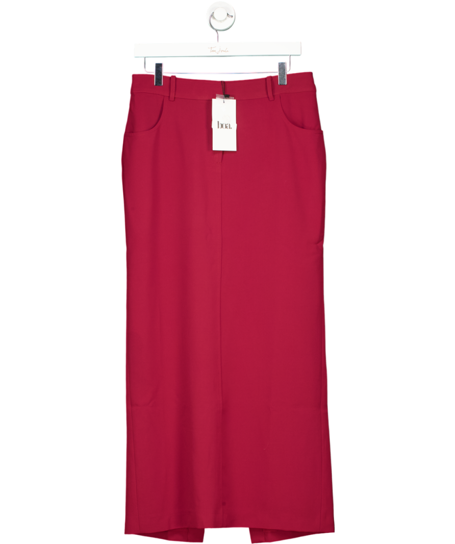 BOA Red Mid Rise Effortless Maxi Skirt UK S