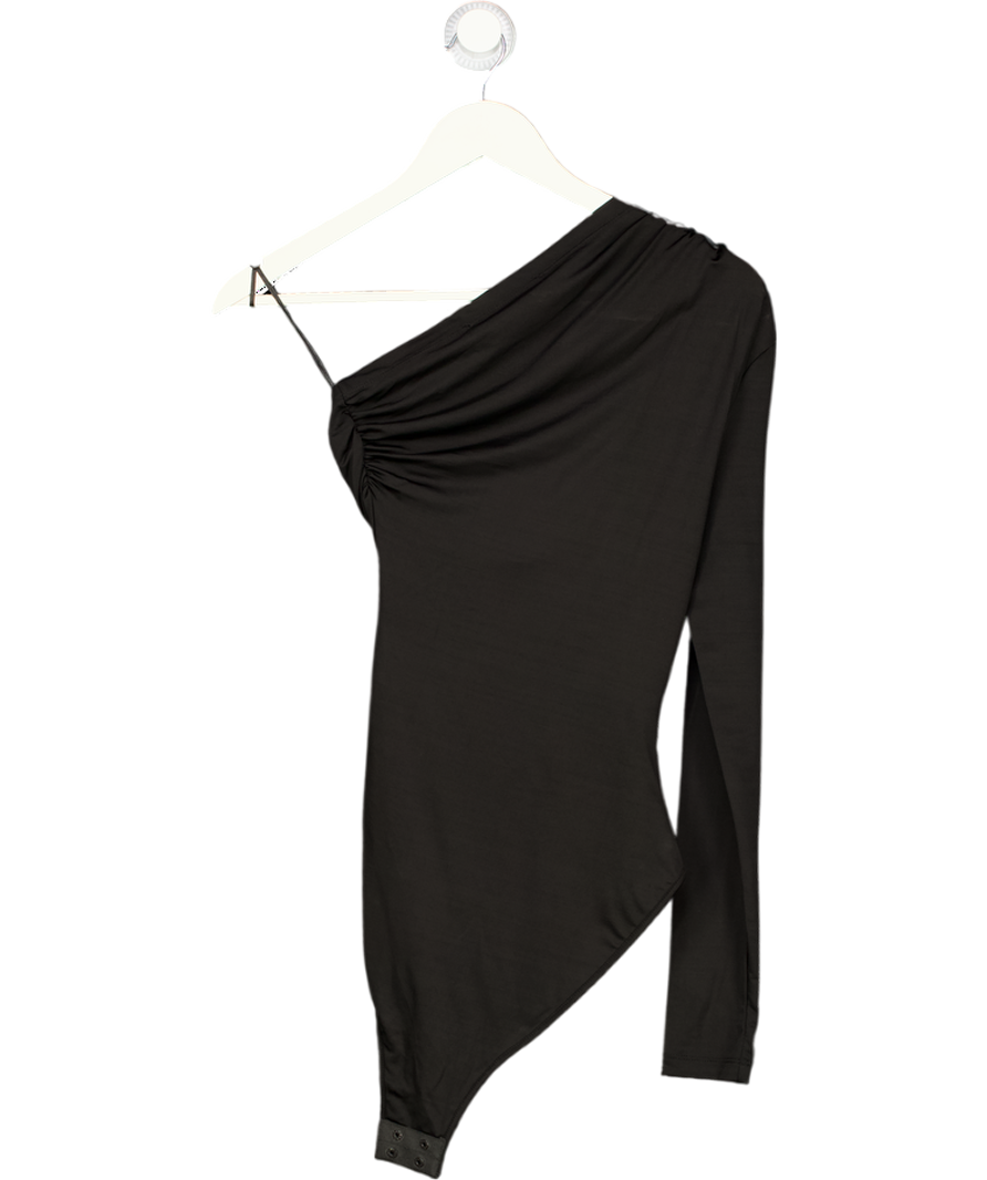 ELLEME PARIS Asymmetrical Bodysuit In Black UK S