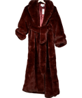 Coast Red Faux Fur Belted Longline Coat UK 8