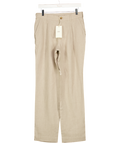 CHE STUDIOS Nassau Wide Leg Linen Trouser - Oat Beige UK S