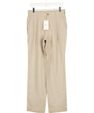 CHE STUDIOS Nassau Wide Leg Linen Trouser - Oat Beige UK S