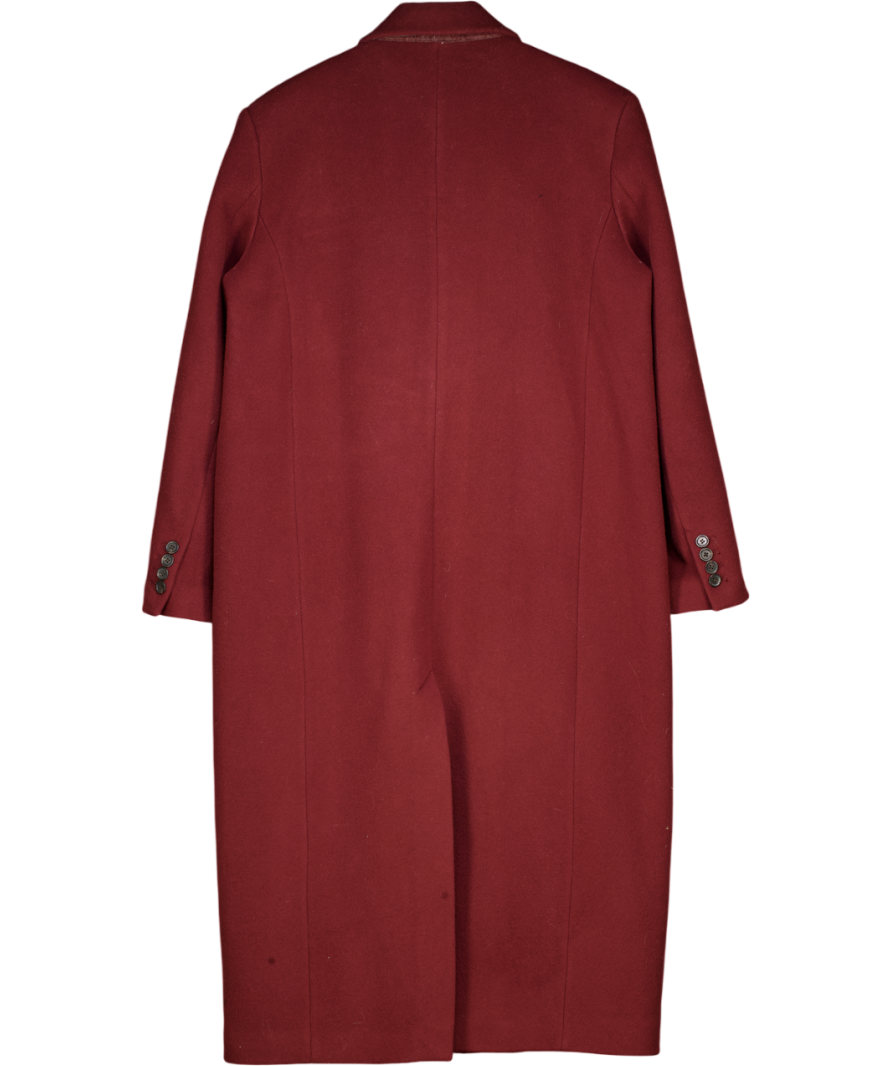Arket Burgundy Red Oversized Wool Coat UK 12