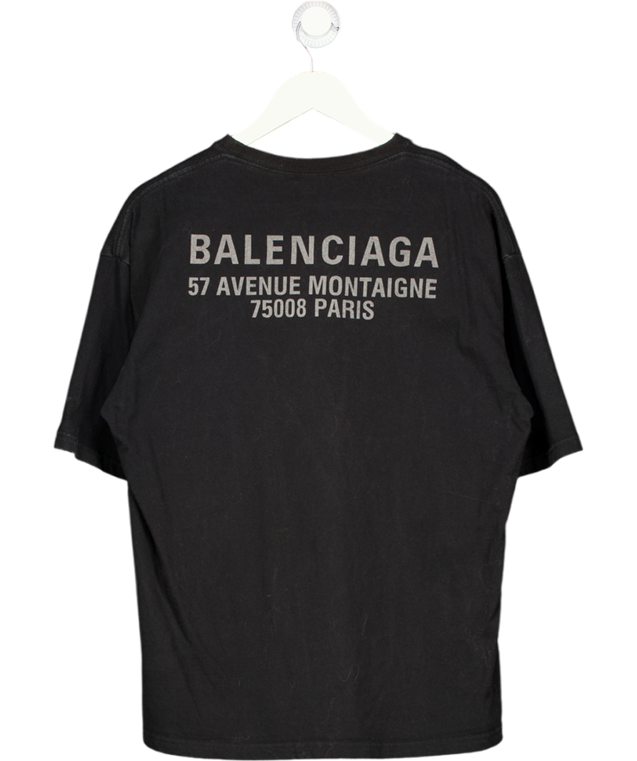BALENCIAGA Black Oversized New Logo T-shirt UK XS