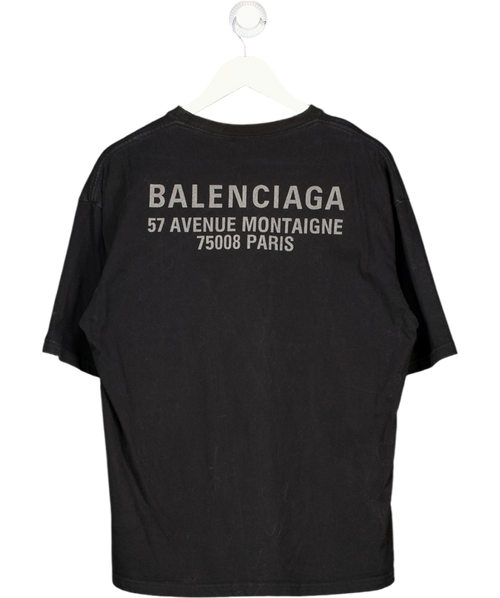 BALENCIAGA Black Oversized New Logo T-shirt UK XS